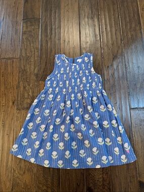 Pink Chicken Blue Floral Sleeveless Dress
